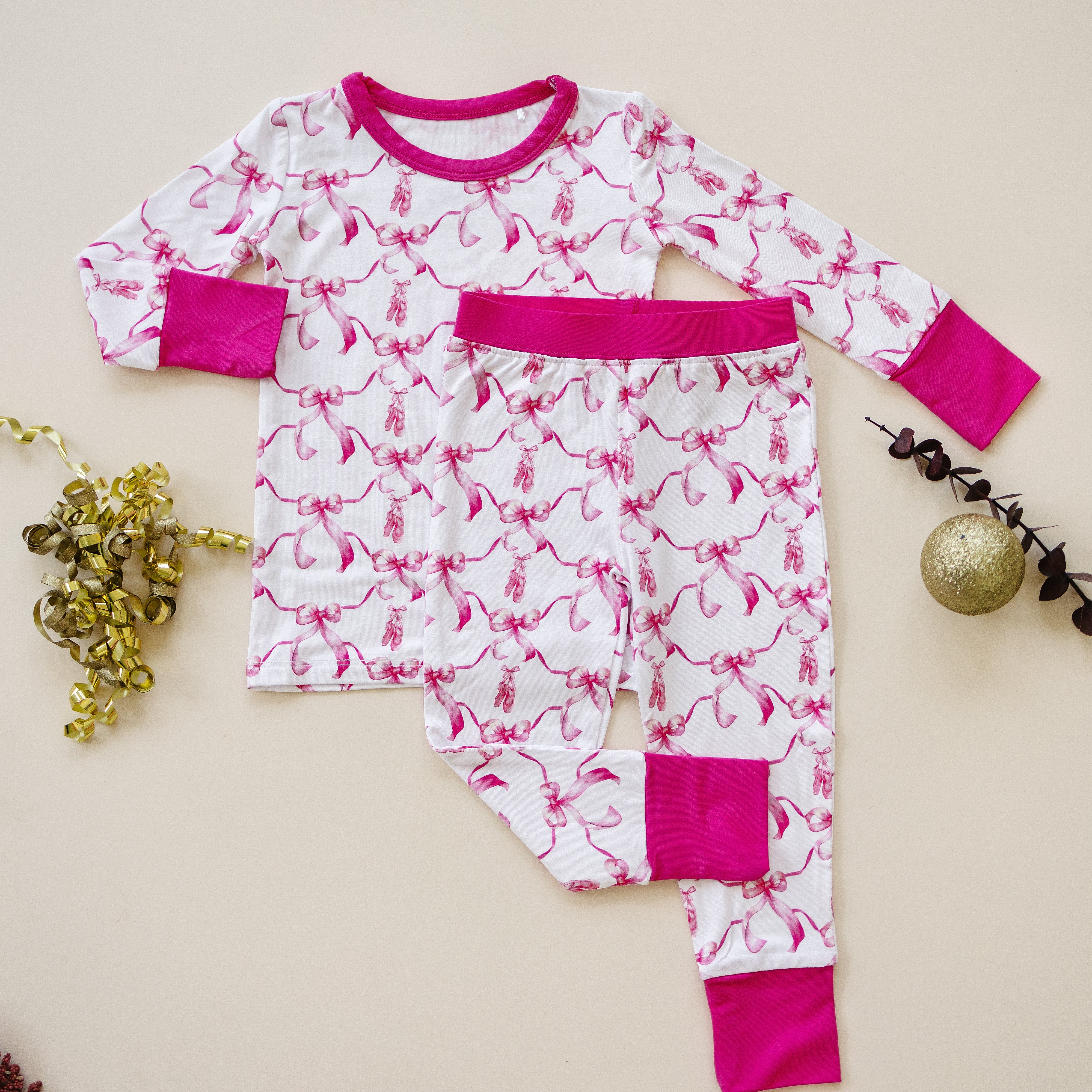 Twinkle Toes and Pink Bows Two-Piece Jammies – Jammie Jams